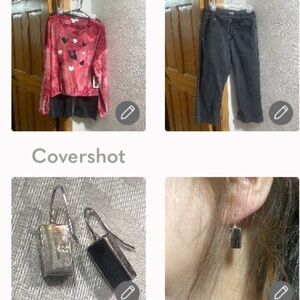 Velvet sweatshirt Freddy Krueger 2X Levi’s cut-off capris 18+925⬛️hook earrings